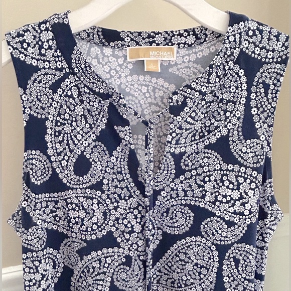 MICHAEL Michael Kors Navy and White Paisley Dress - Picture 4 of 13